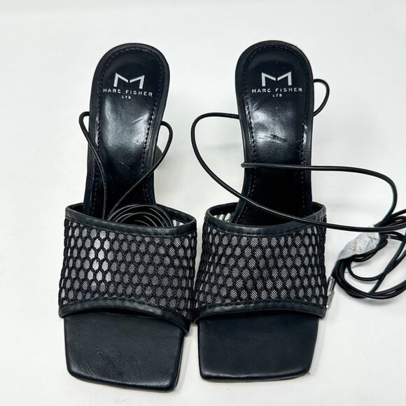 NEW Marc Fisher Dallyn Blk Leather Ankle Strap Slide Sandals Size 6.5 MSRP $150 - Picture 6 of 11